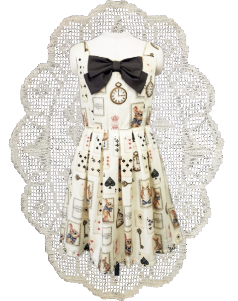Leur Getter-Rabbit Trump Print Sleeveless JSK