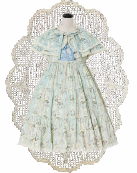 Metamorphose - Floral Twill Print Cape JSK